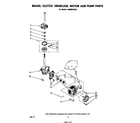 Whirlpool LA6000XPW2 brake, clutch, gearcase, motor and pump diagram