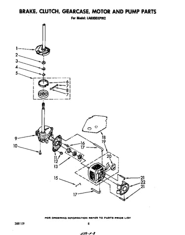 Brake, clutch, gearcase, motor and pump