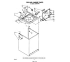 Whirlpool LA6300XPW2 top and cabinet diagram