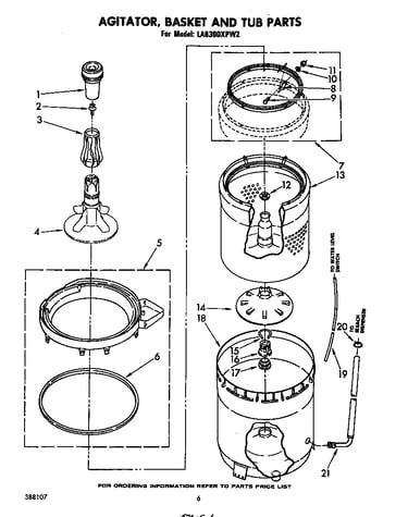Agitator, basket and tub