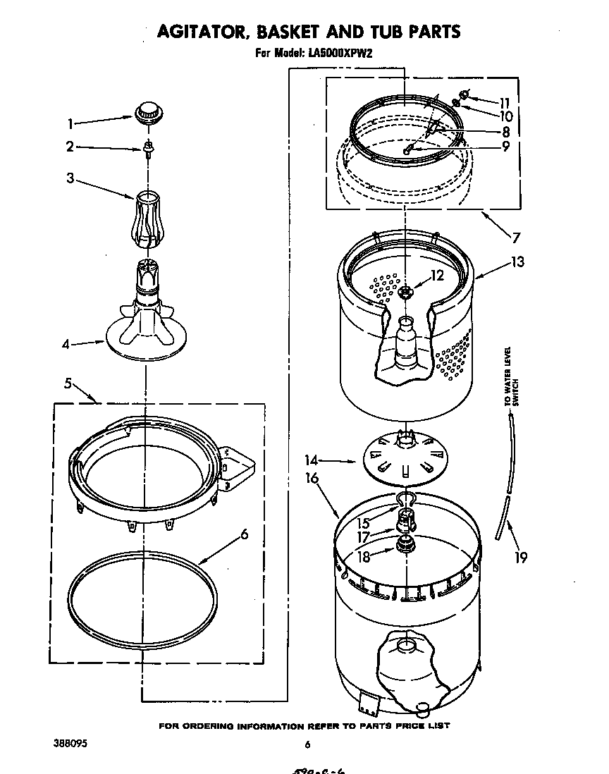 Agitator, basket and tub