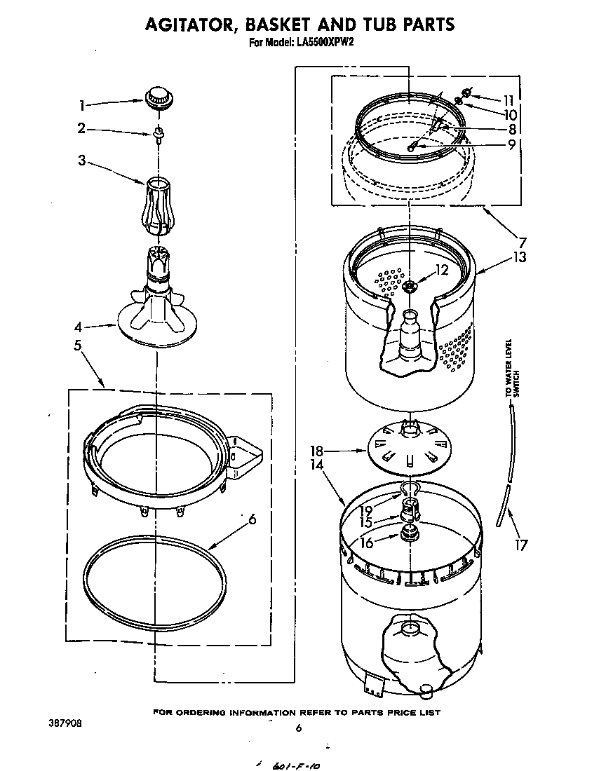 AGITATOR, BASKET AND TUB