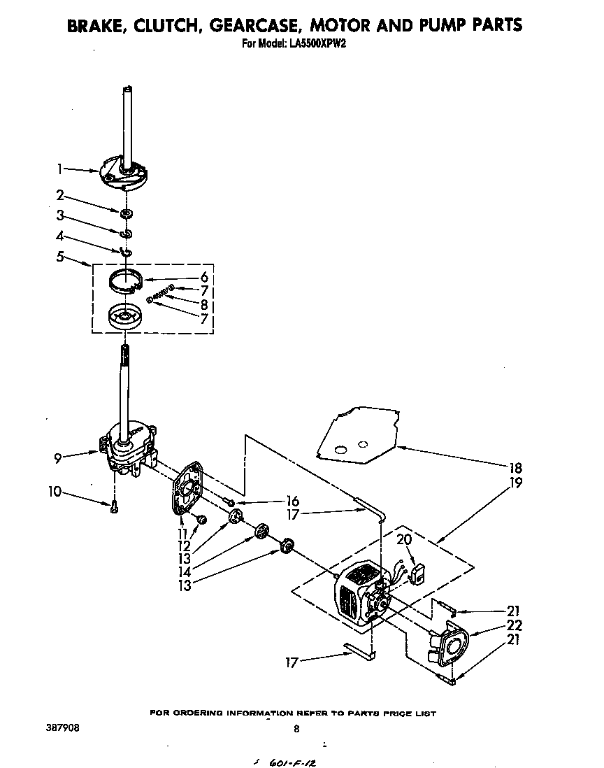 BRAKE, CLUTCH, GEARCASE, MOTOR AND PUMP