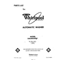 Whirlpool LA6380XPW1 front cover diagram