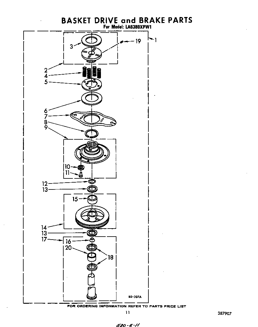 Basket drive and brake
