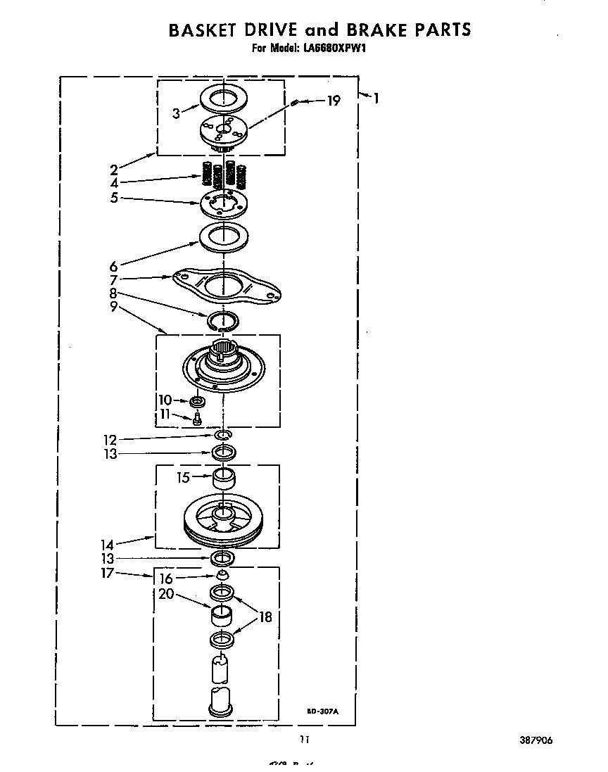 Basket drive and brake