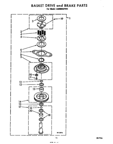 Basket drive and brake