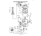 Whirlpool LA7685XPW1 tub and basket (suds only) diagram