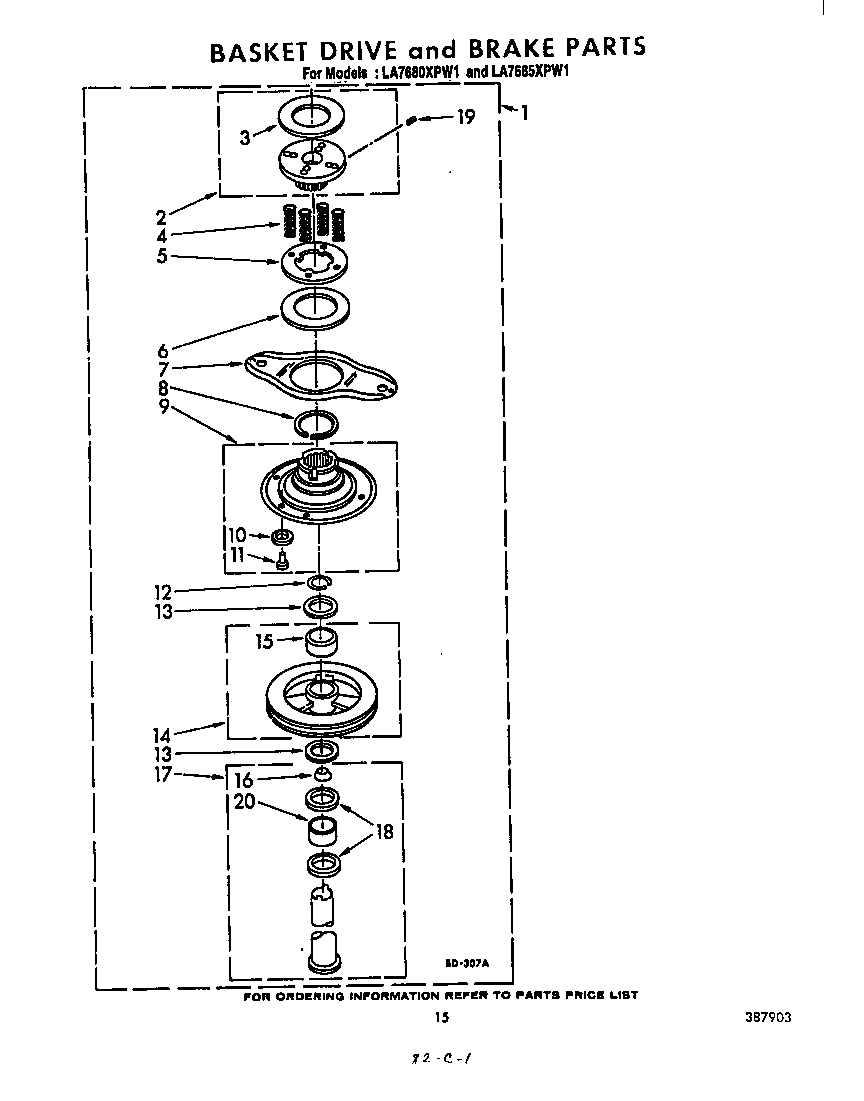 Basket drive and brake