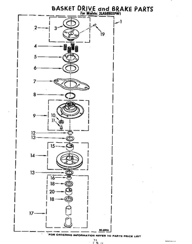 Basket drive and brake