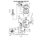 Whirlpool LA5805XPW1 tub and basket (suds only) diagram