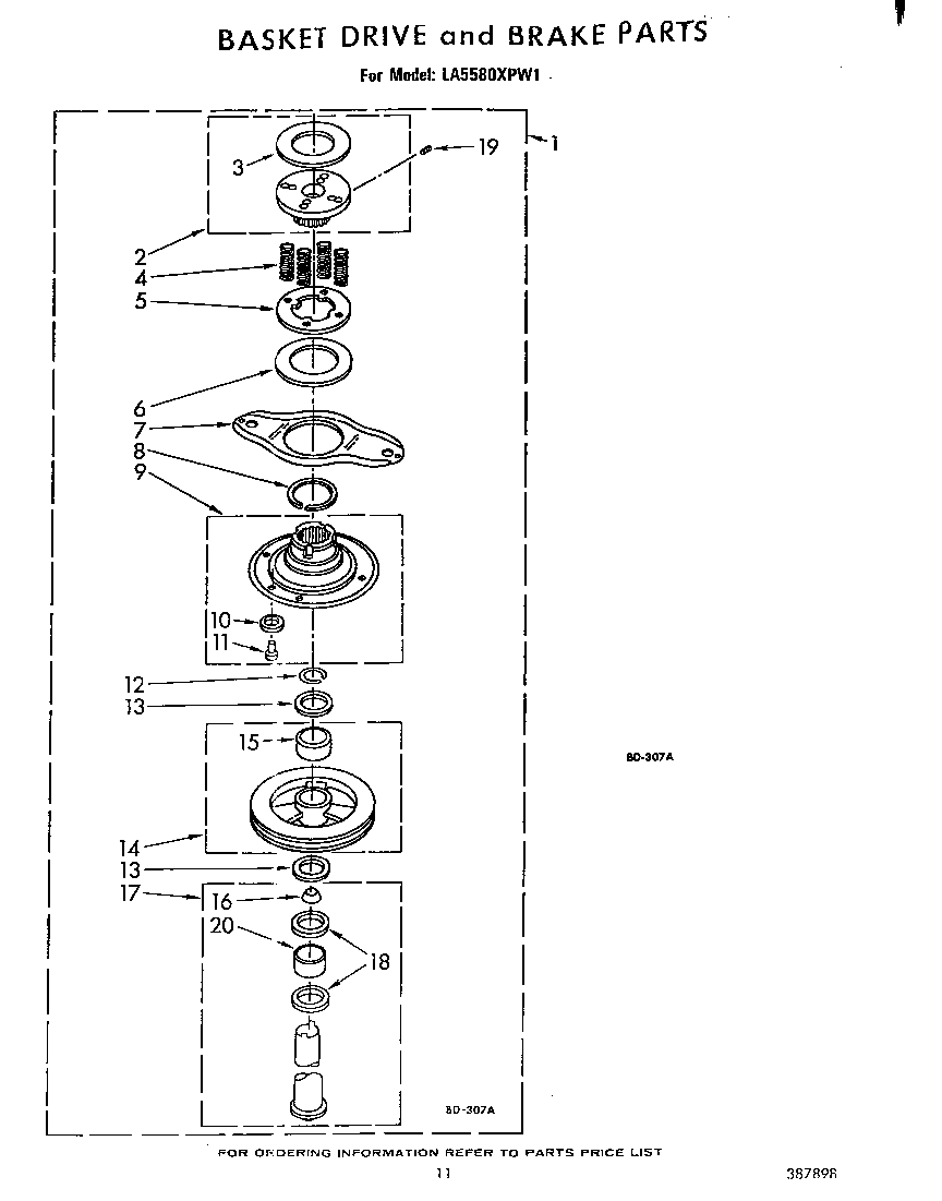 Basket drive and brake