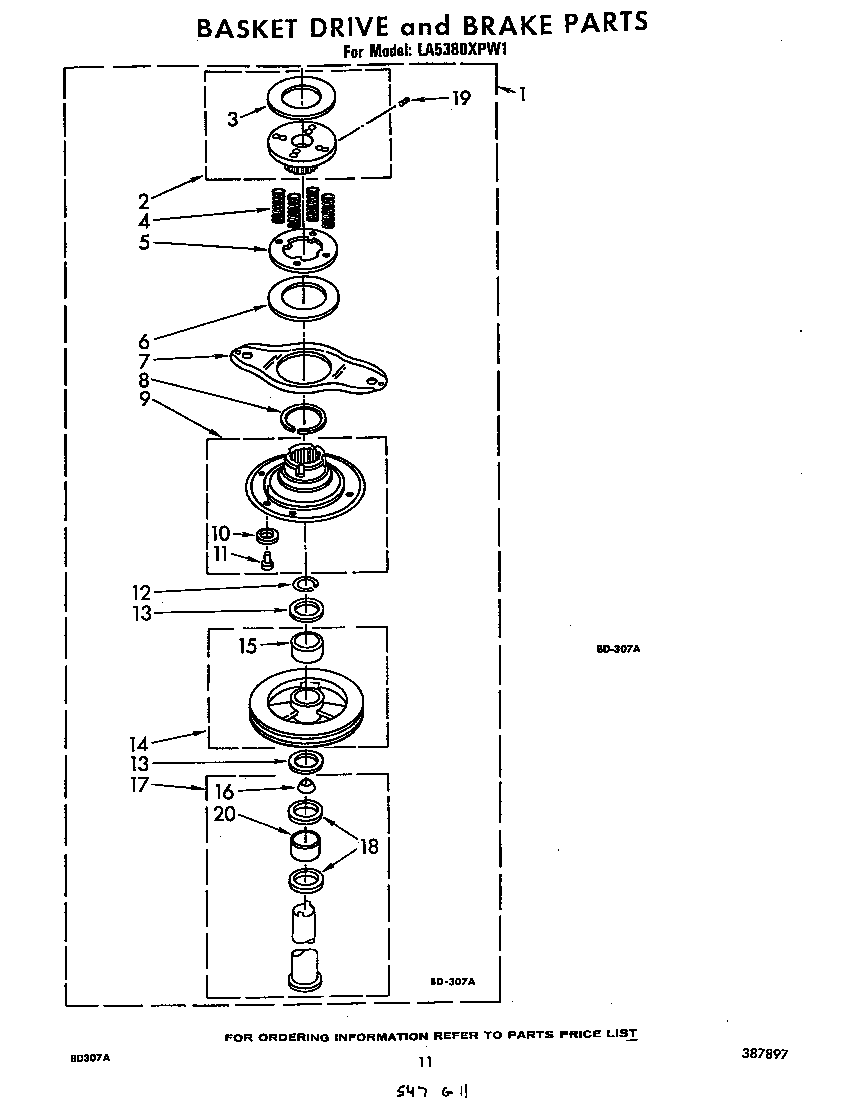 BASKET DRIVE AND BRAKE