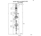 Whirlpool LA3800XPW1 basket drive and brake diagram