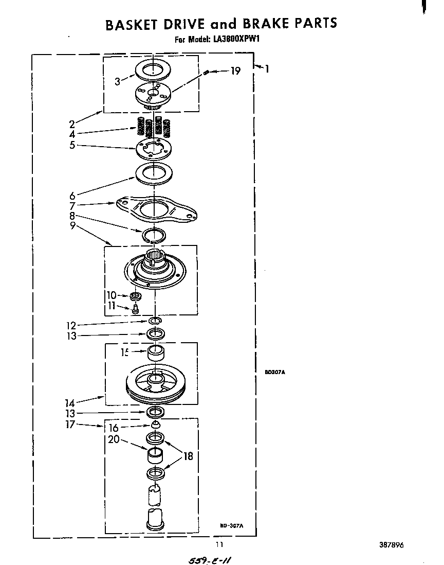 Basket drive and brake