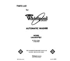 Whirlpool LA6500XPW1 front cover diagram