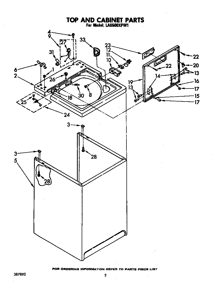 Top and cabinet