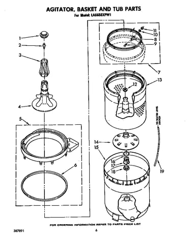 Agitator, basket and tub