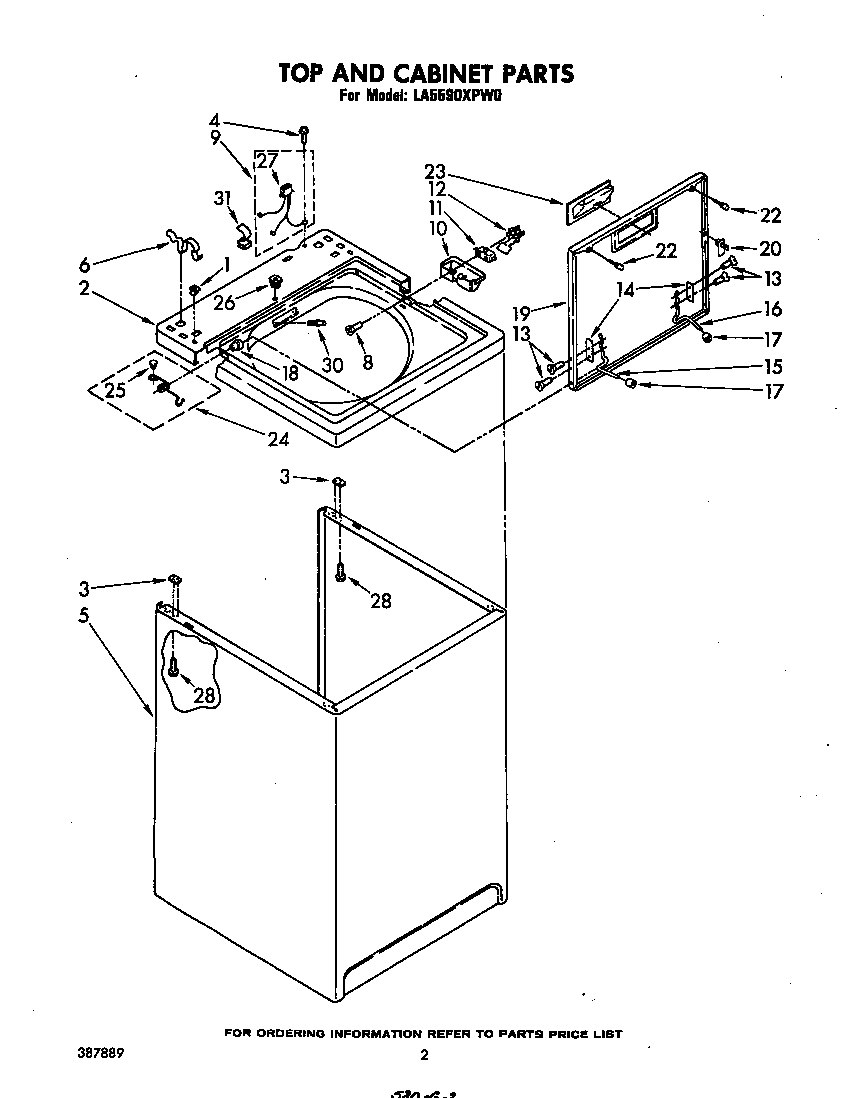Top and cabinet