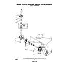 Whirlpool LA5590XPW0 brake, clutch, gearcase, motor and pump diagram