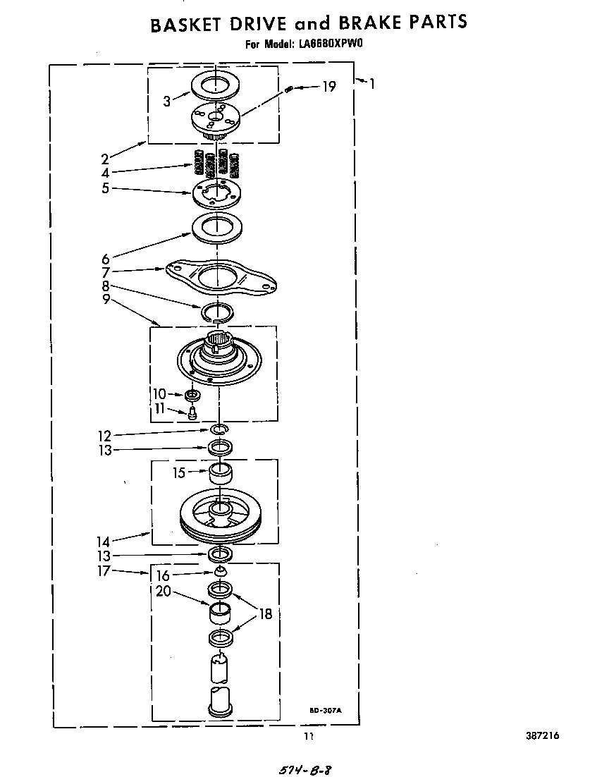 BASKET DRIVE AND BRAKE