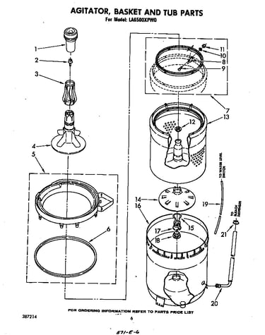 Agitator, basket and tub