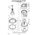 Whirlpool LA3300XPW0 agitator, basket and tub diagram