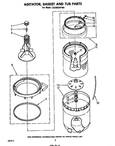 Agitator, basket and tub