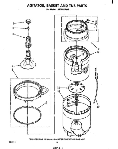 Agitator, basket and tub