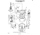 Whirlpool LA5380XPW0 tub and basket diagram