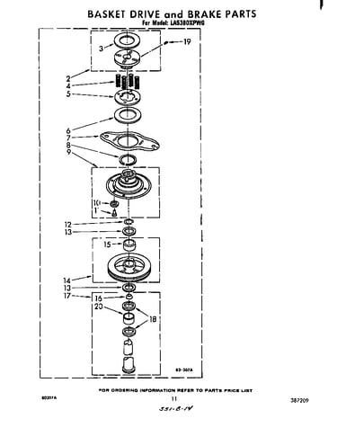 Basket drive and brake