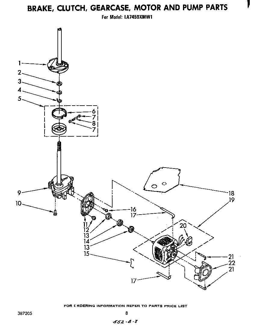 Brake, clutch, gearcase, motor, pump