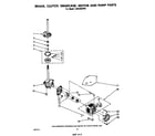 Whirlpool LA5430XPW1 brake, clutch, gearcase, motor, pump diagram