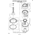 Whirlpool LA5400XPW1 agitator, basket and tub diagram