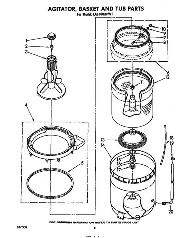 Agitator, basket and tub