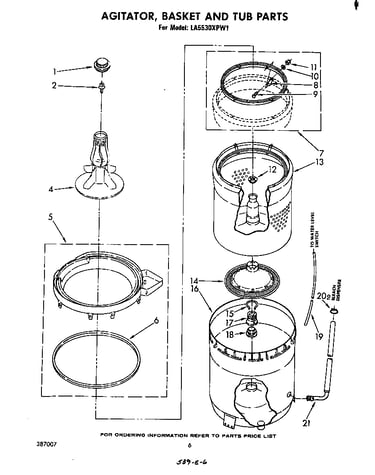 Agitator, basket and tub