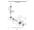 Whirlpool LA5530XPW1 brake, clutch, gearcase, motor and pump diagram