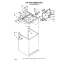 Whirlpool LA5000XPW1 top and cabinet diagram