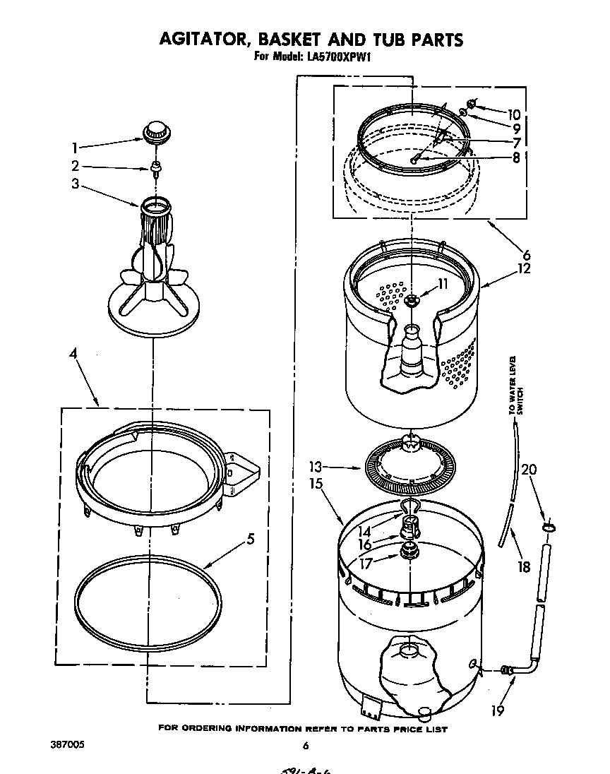 Agitator, basket and tub