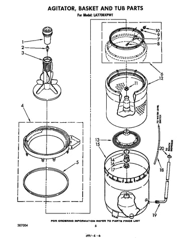 Agitator, basket and tub