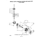 Whirlpool LA7700XPW1 brake, clutch, gearcase, motor and pump diagram