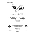 Whirlpool LA7685XPW0 front cover diagram