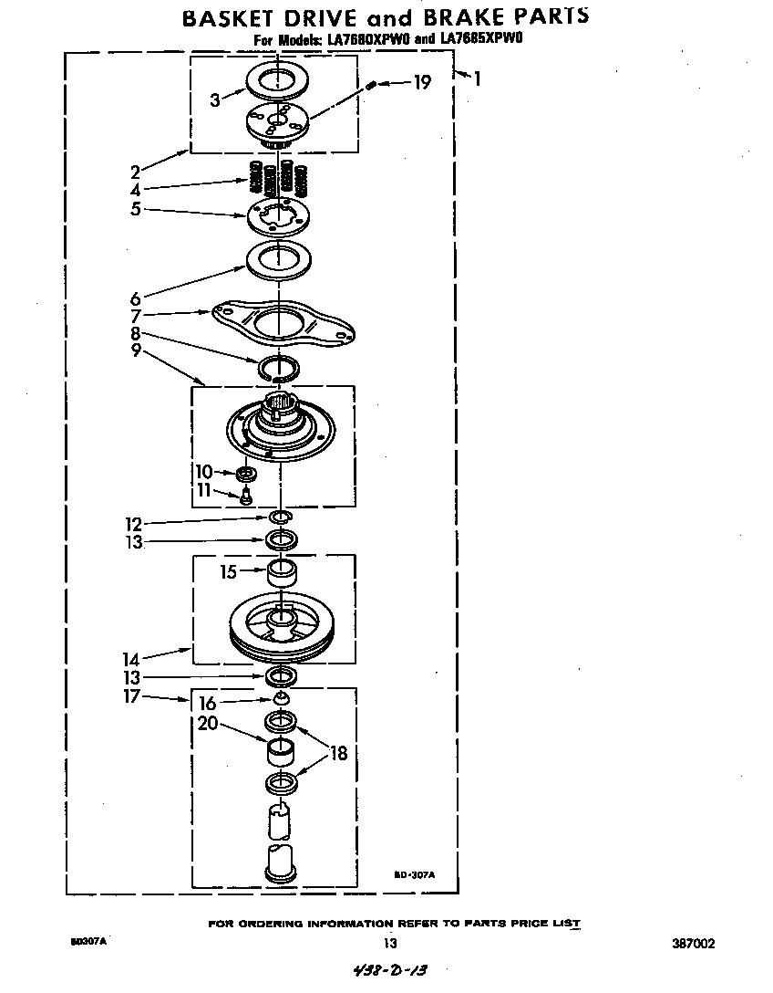 Basket drive and brake