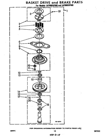 Basket drive and brake