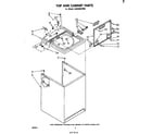 Whirlpool LA5460XPW0 top and cabinet diagram