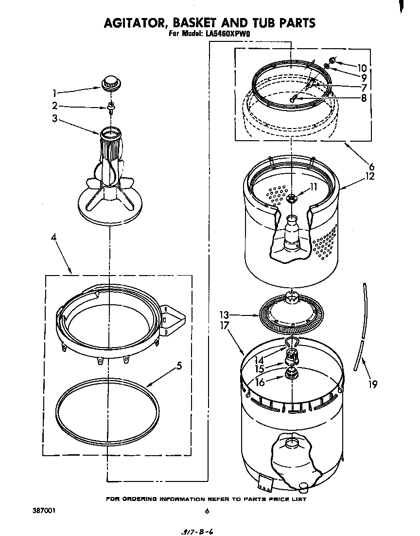 Agitator, basket , and tub