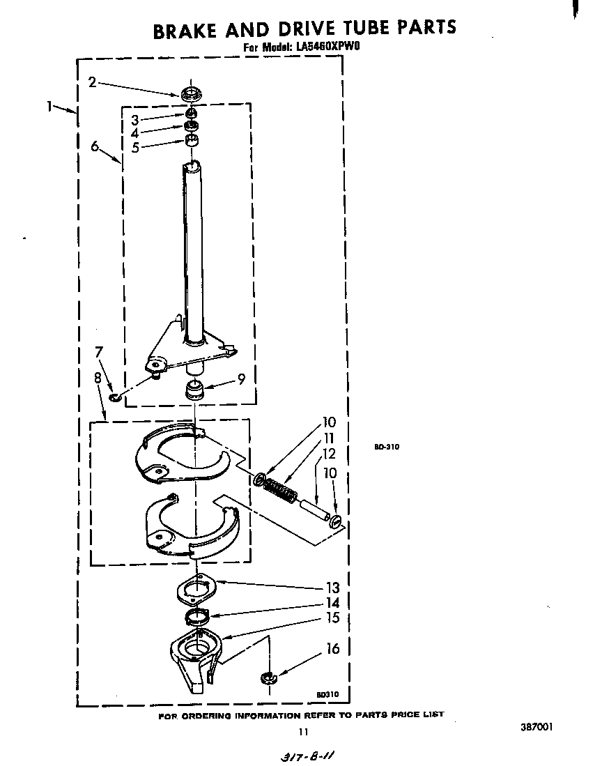 Brake and drive tube