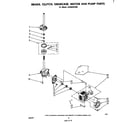 Whirlpool LA3400XPW0 brake, clutch, gearcase, motor and pump diagram