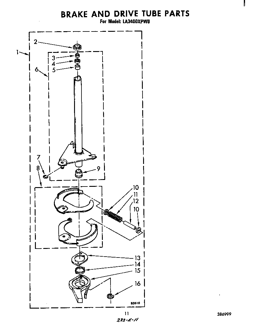 BRAKE AND DRIVE TUBE