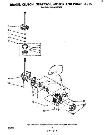 Brake, clutch, gearcase, motor, pump